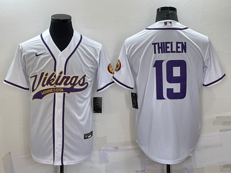 Men's Minnesota Vikings Adam Thielen #19 White Game Jersey1 Joint Edition football jersey product view 1