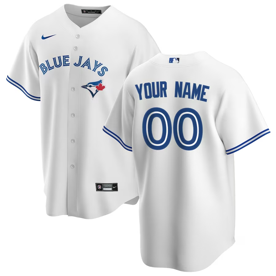 Men's Toronto Blue Jays White Home Replica Custom Jersey1 baseball jersey product view 1