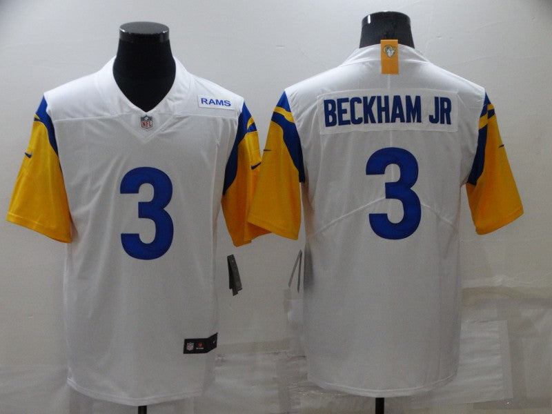 Men's Los Angeles Rams Odell Beckham Jr. #3 White Game Jersey1 football jersey product view 1