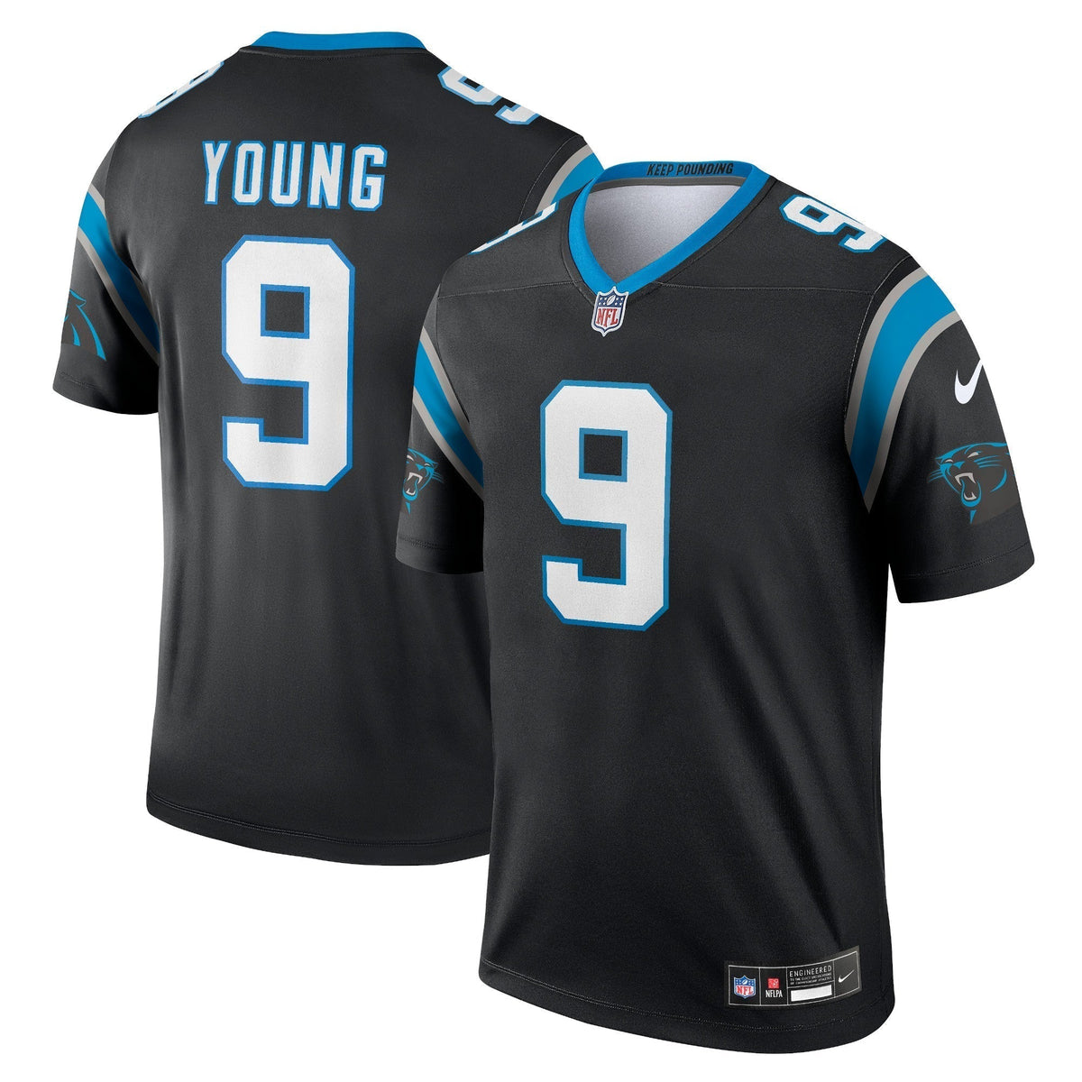Bryce Young Carolina Panthers Nike Legend Jersey - Black football jersey product view 1