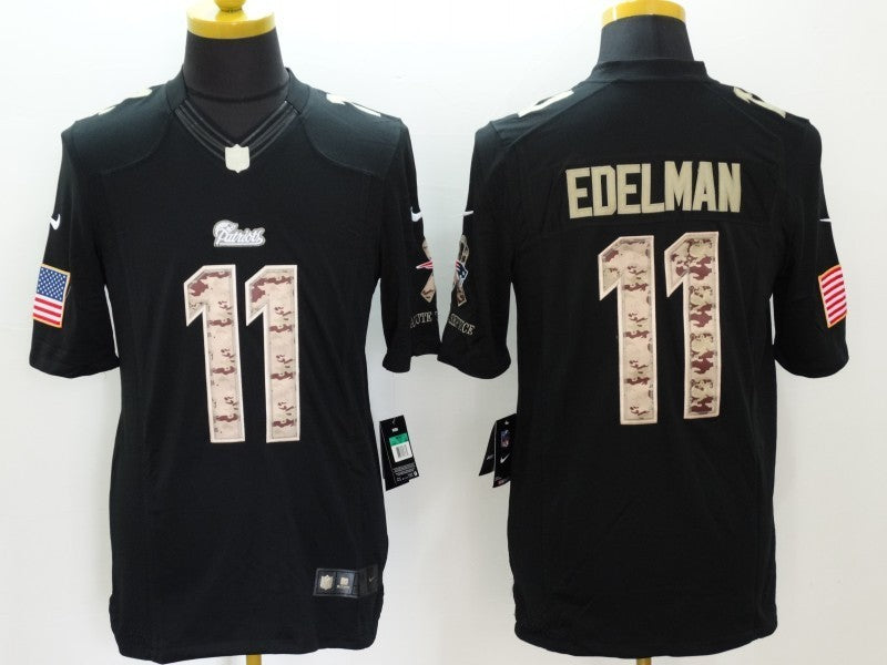 Men's New England Patriots Julian Edelman #11 Black Authentic Game Jersey1 football jersey product view 1