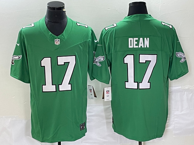 Men's Philadelphia Eagles Nakobe Dean #17 Kelly Green Game Jersey1 football jersey product view 1