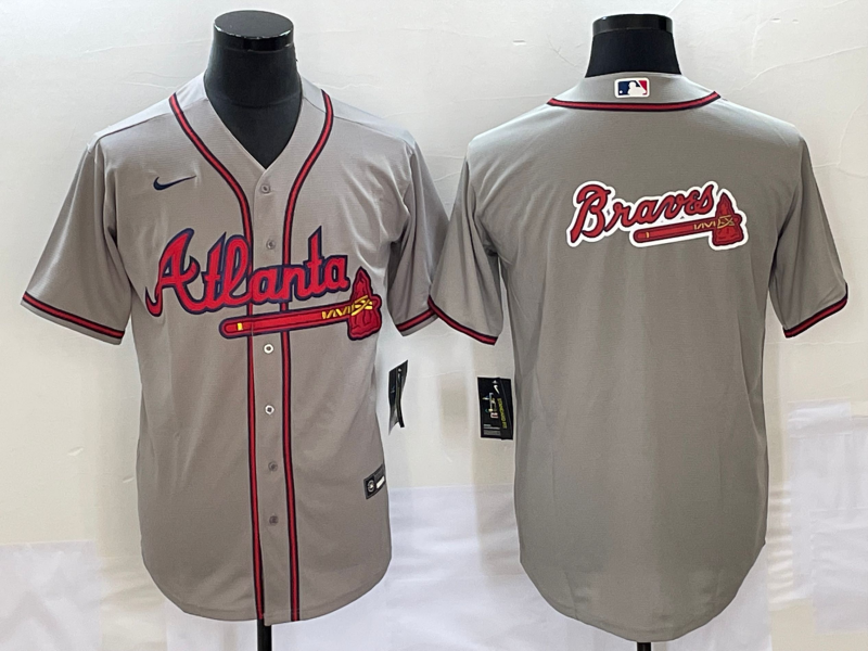 Men's Atlanta Braves Gray Replica Team Jersey1 baseball jersey product view 1