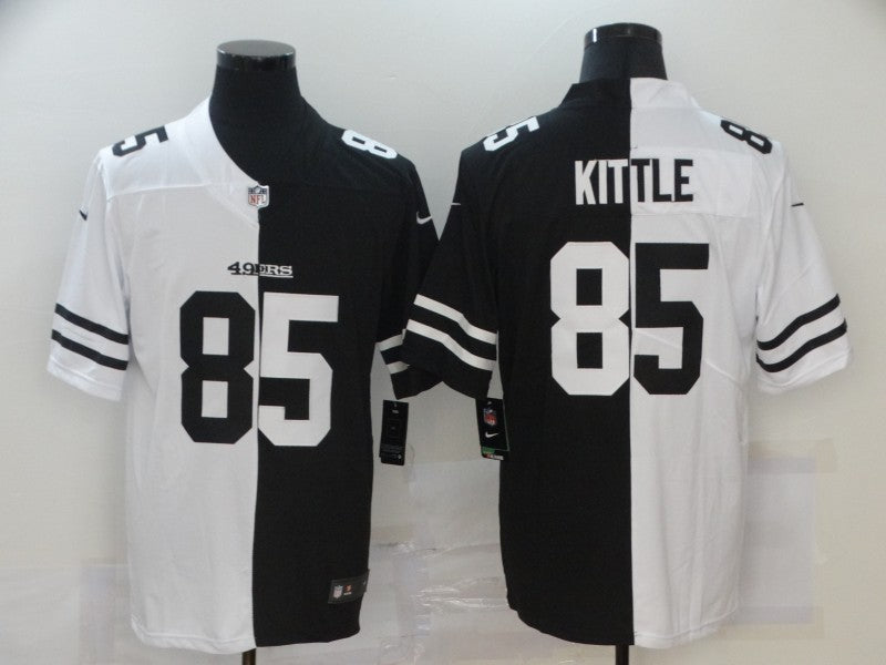 Men's San Francisco 49ers George Kittle #85 Black/White Game Jersey1 football jersey product view 1