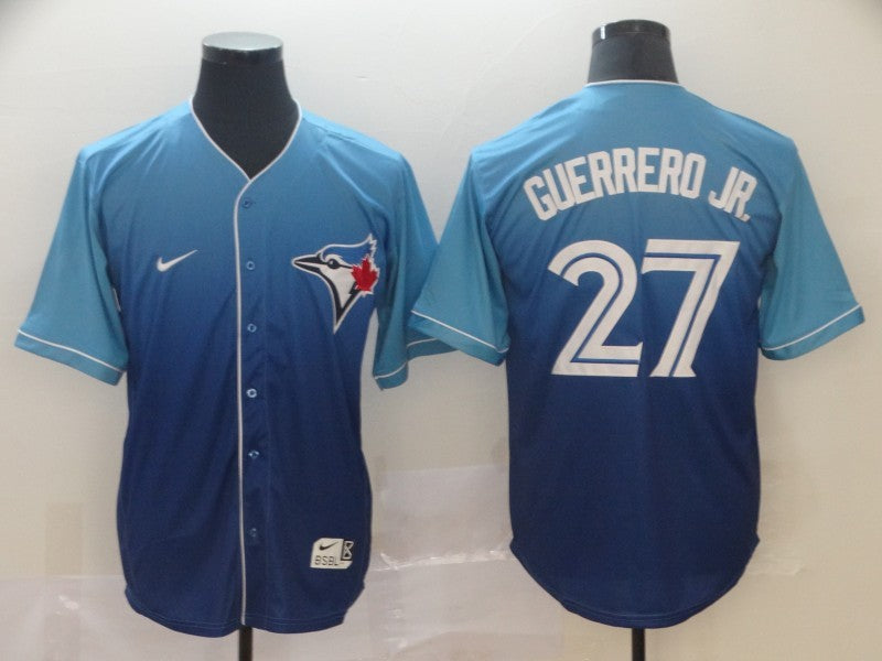 Men's Toronto Blue Jays Vladimir Guerrero Jr. #27 Blue Stitched Jersey baseball jersey product view 1