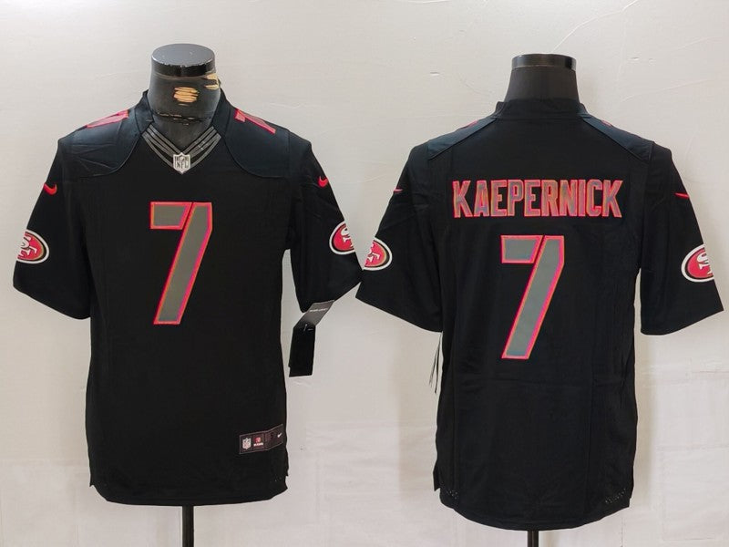 Men's San Francisco 49ers Colin Kaepernick #7 Black Game Team Jersey1 football jersey product view 1