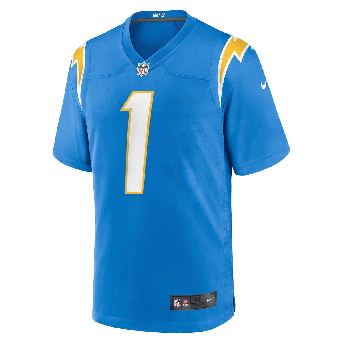 Number 1 Groom Los Angeles Chargers Nike Game Jersey - Powder Blue football jersey product view 2