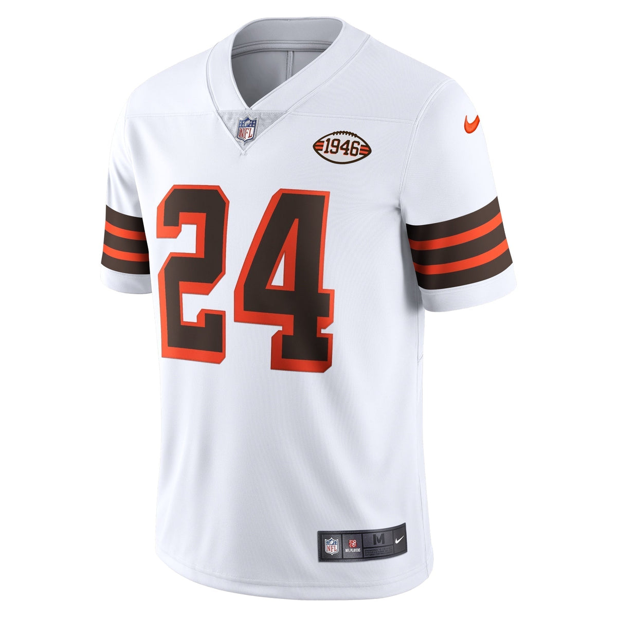 Nick Chubb Cleveland Browns Nike 1946 Collection Alternate Vapor Limited Jersey - White football jersey product view 2