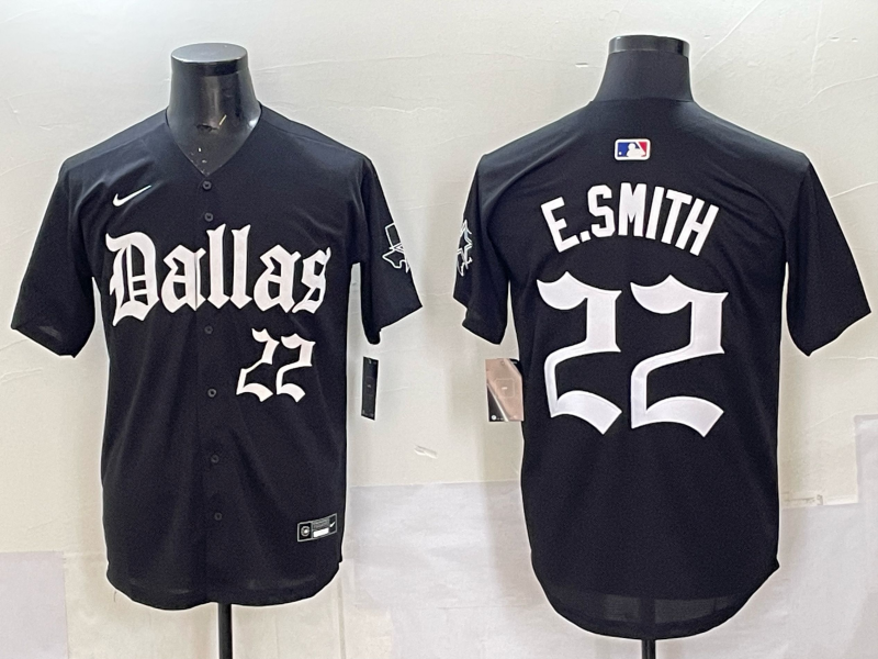 Men's Dallas Cowboys Emmitt Smith #22 Black Team Game Player Jersey football jersey product view 1
