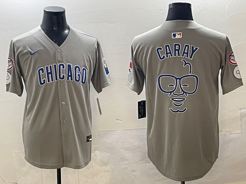 Men's Chicago Cubs Harry Caray Gray Replica Player Jersey1 baseball jersey product view 1
