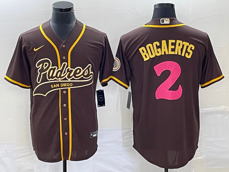 Men's San Diego Padres Xander Bogaerts #2 Brown Replica Player Jersey Joint Edition baseball jersey product view 1