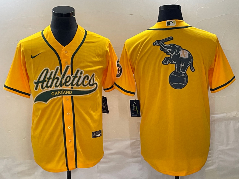 Men's Oakland Athletics Gold Replica Game Jersey1 Joint Edition baseball jersey product view 1