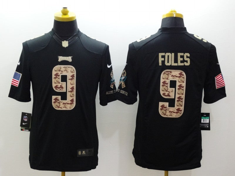 Men's Philadelphia Eagles Nick Foles #9 Black Player Game Jersey1 football jersey product view 1