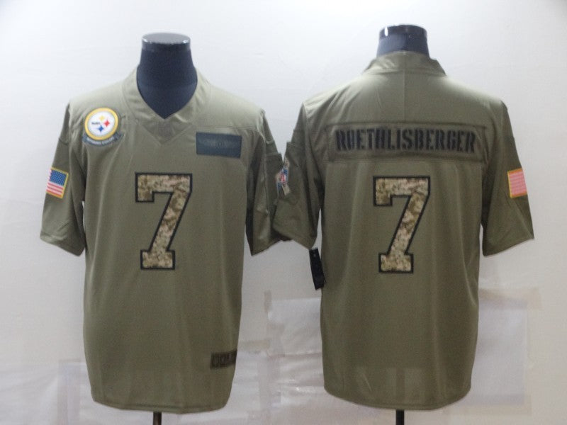 Men's Pittsburgh Steelers Ben Roethlisberger #7 Brown Authentic Game Jersey1 football jersey product view 1