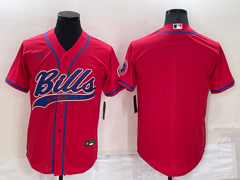 Men's Buffalo Bills Red Blank Jersey1 football jersey product view 1