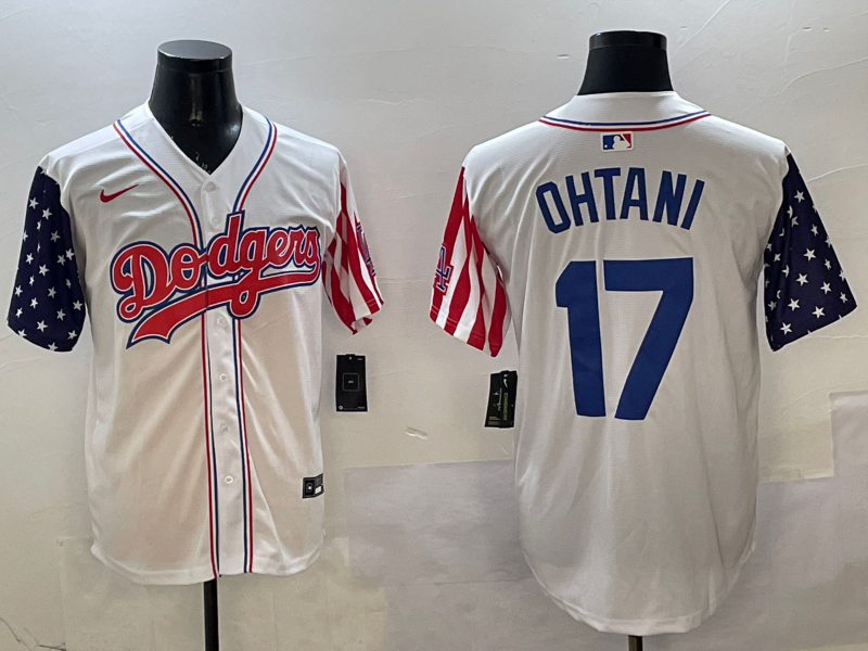 Men's Los Angeles Dodgers Shohei Ohtani White Replica Game Jersey1 baseball jersey product view 1