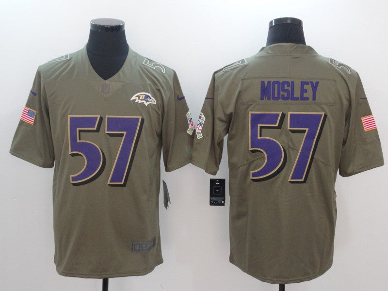 Men's Baltimore Ravens C.J. Mosley #57 Brown Game Jersey1 football jersey product view 1