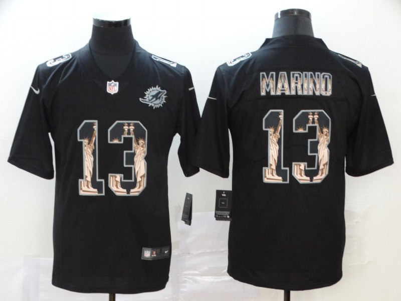 Men's Miami Dolphins #13 Dan Marino Black Alternate Game Jersey1 football jersey product view 1