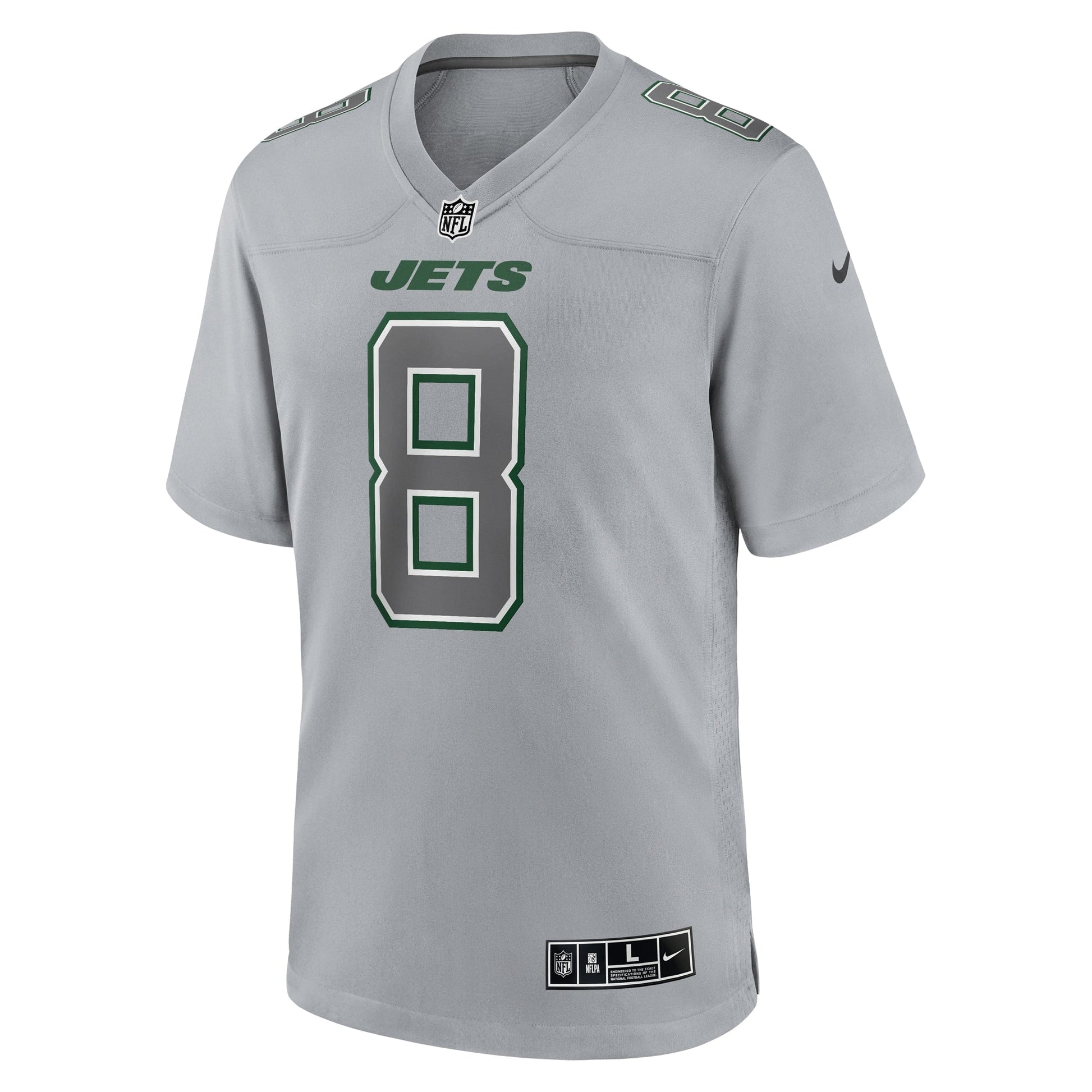 Aaron Rodgers New York Jets Nike Atmosphere Fashion Game Jersey - Heather Gray football jersey product view 2
