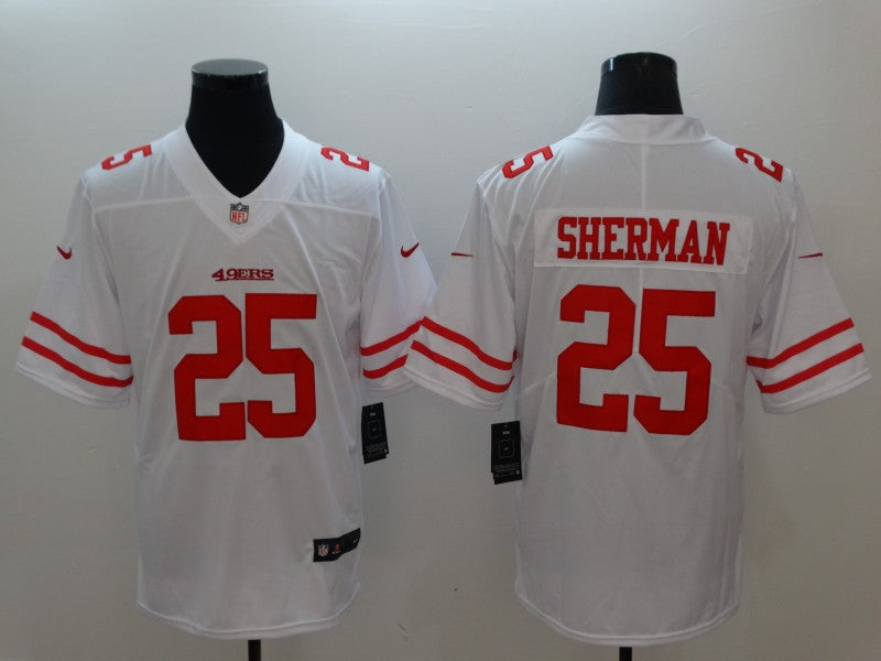 Men's San Francisco 49ers Richard Sherman #25 White Game Jersey1 football jersey product view 1
