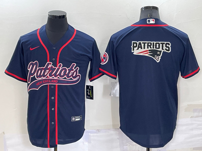 Men's New England Patriots Navy Game Jersey1 football jersey product view 1
