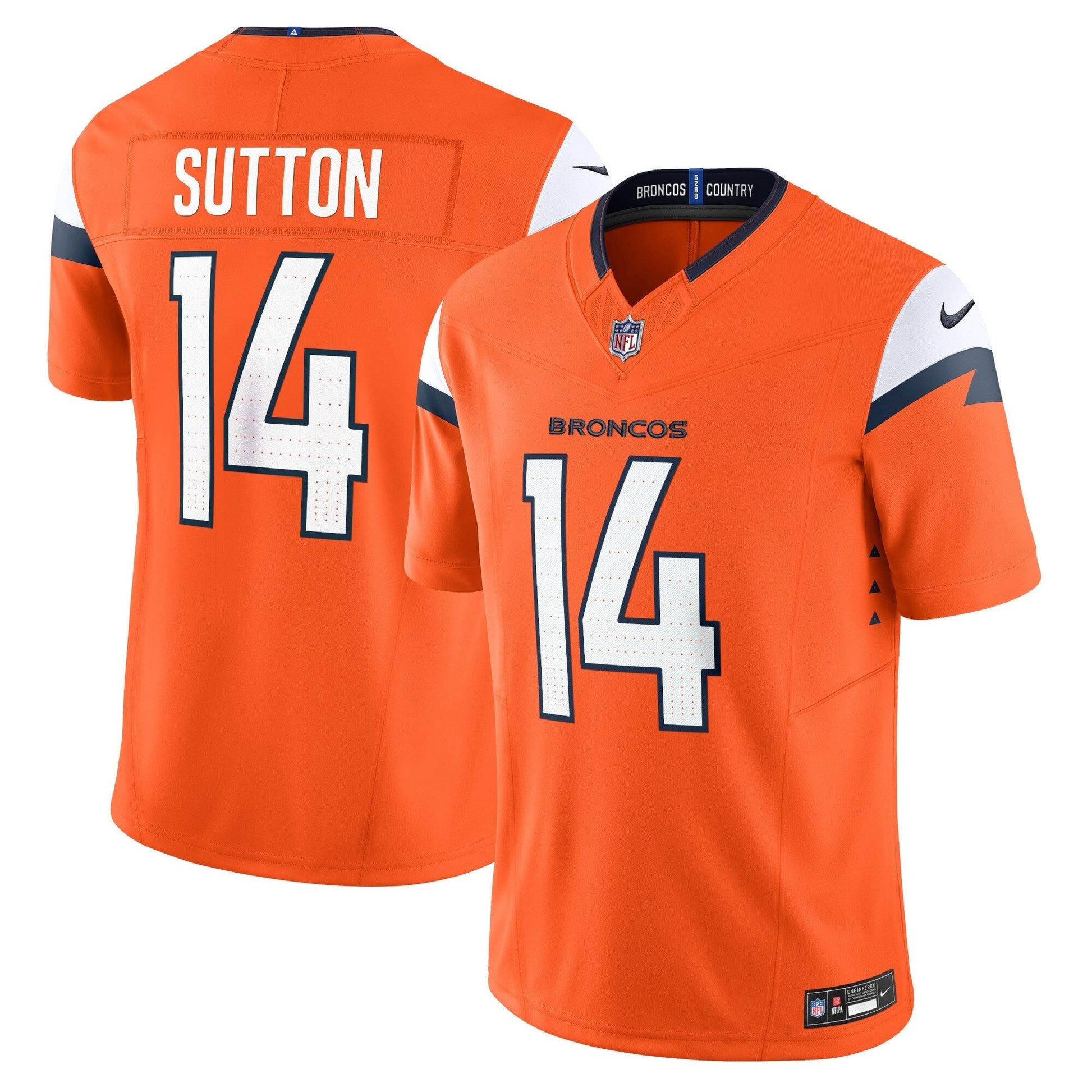 Courtland Sutton Denver Broncos Nike Mile High Collection Vapor F.U.S.E. Limited Jersey - Orange football jersey product view 1