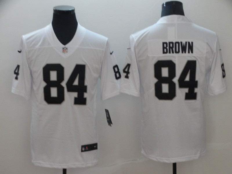 Men's Las Vegas Raiders Antonio Brown #84 White Game Jersey1 football jersey product view 1
