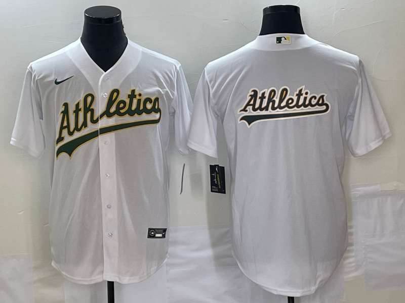 Men's Oakland Athletics White Home Replica Player Jersey1 baseball jersey product view 1