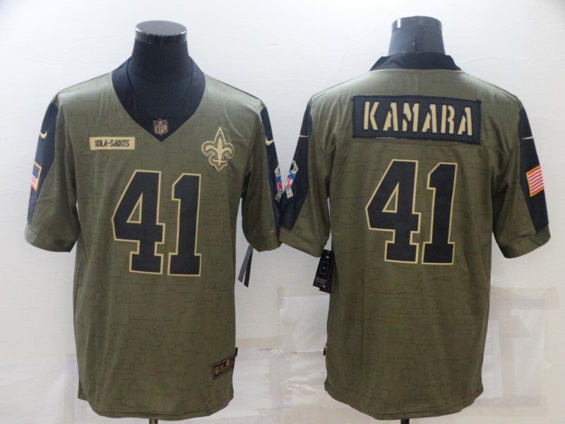 Men's New Orleans Saints Alvin Kamara #41 Brown Game Player Jersey1 football jersey product view 1