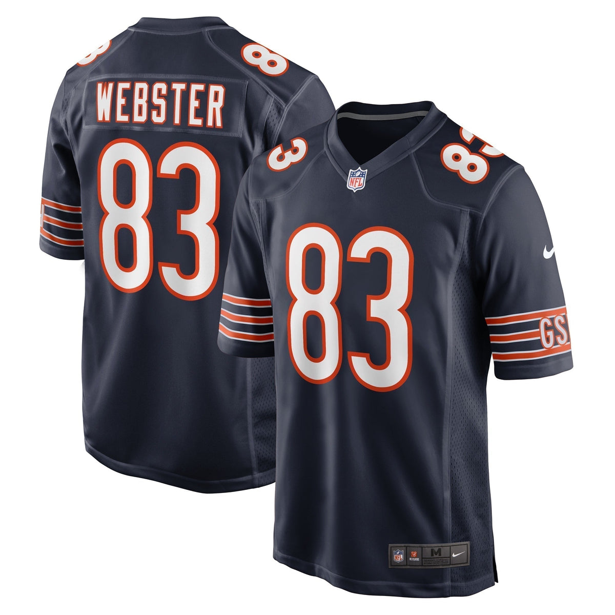 Nsimba Webster Chicago Bears Nike Team Game Jersey - Navy football jersey product view 1