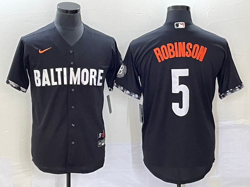 Men's Baltimore Orioles Brooks Robinson #5 Black 2023 City Connect Replica Player Jersey1 baseball jersey product view 1