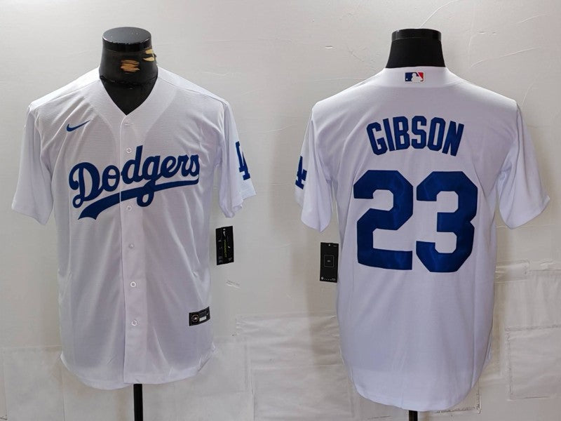 Men's Los Angeles Dodgers Kirk Gibson #23 White Home Replica Player Jersey1 baseball jersey product view 1