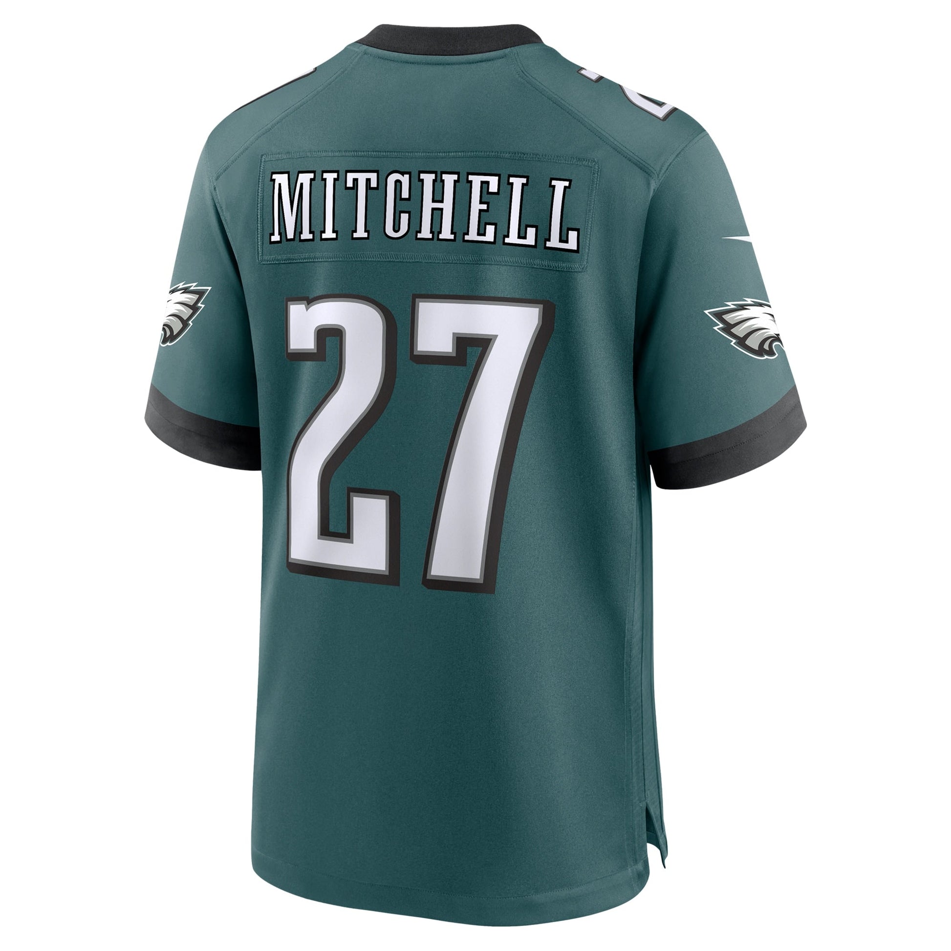 Quinyon Mitchell Philadelphia Eagles Nike Team Game Jersey - Midnight Green football jersey product view 3