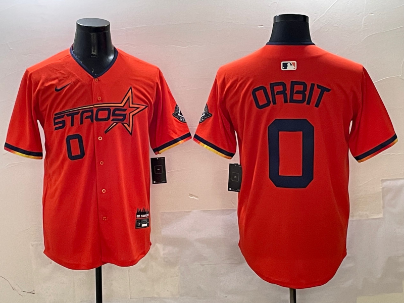 Men's Houston Astros Orbit #0 Orange 2025 City Connect Limited Player Jersey baseball jersey product view 1