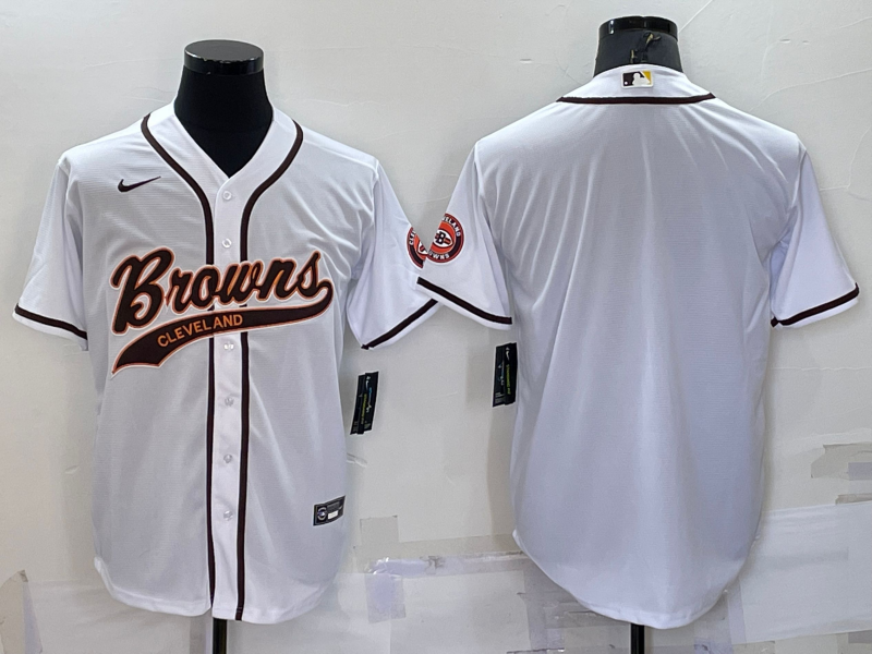 Men's Cleveland Browns White Blank Jersey1 football jersey product view 1