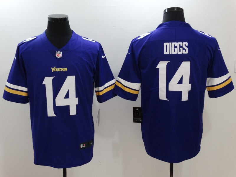Men's Minnesota Vikings Stefon Diggs #14 Purple Player Game Jersey1 football jersey product view 1