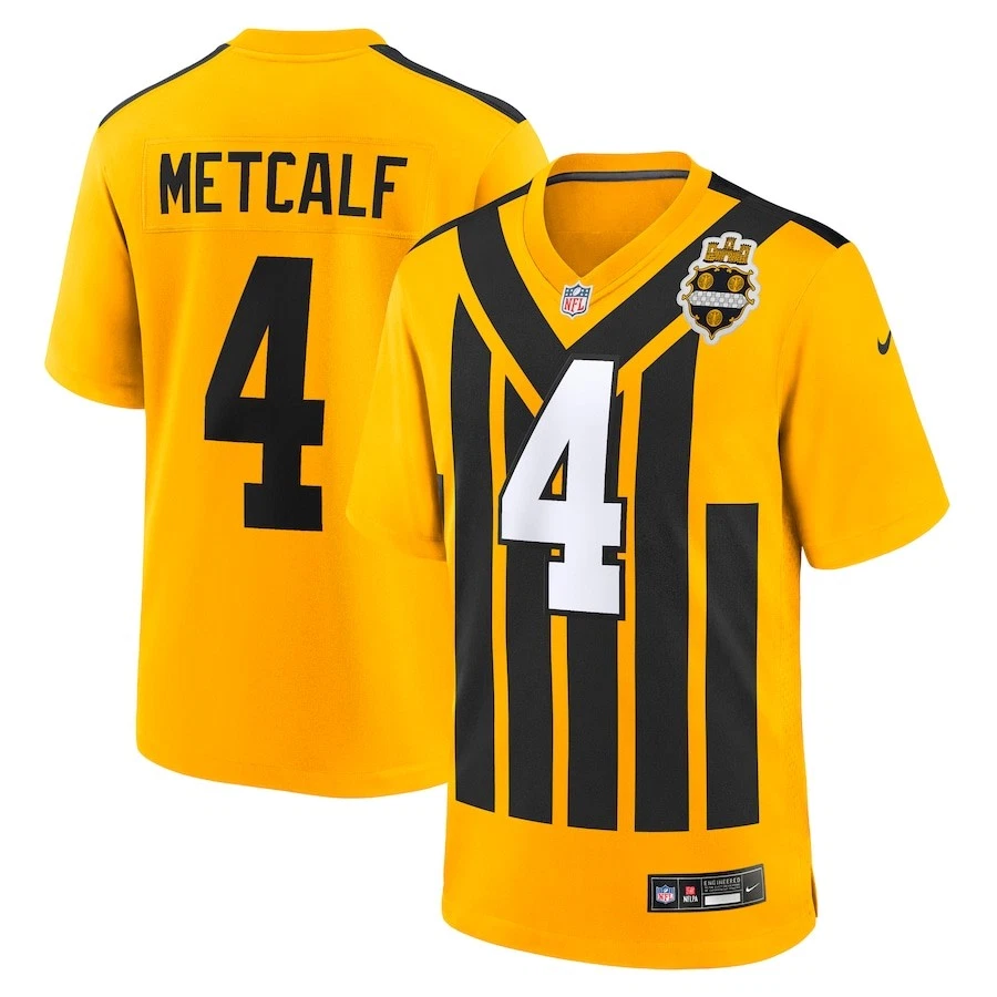 Men's Pittsburgh Steelers DK Metcalf Nike Jersey - Retro Yellow-2 football jersey product view 1