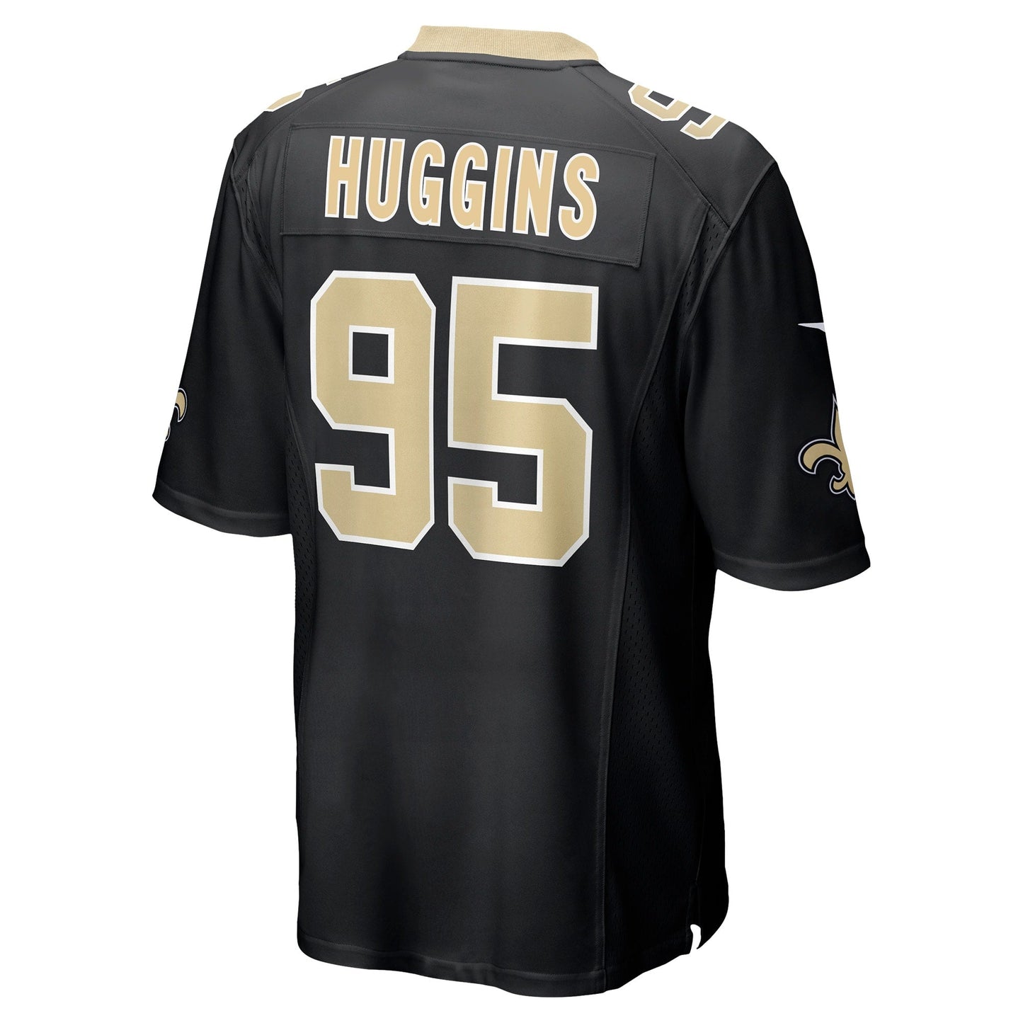 Albert Huggins New Orleans Saints Nike Game Jersey - Black football jersey product view 3
