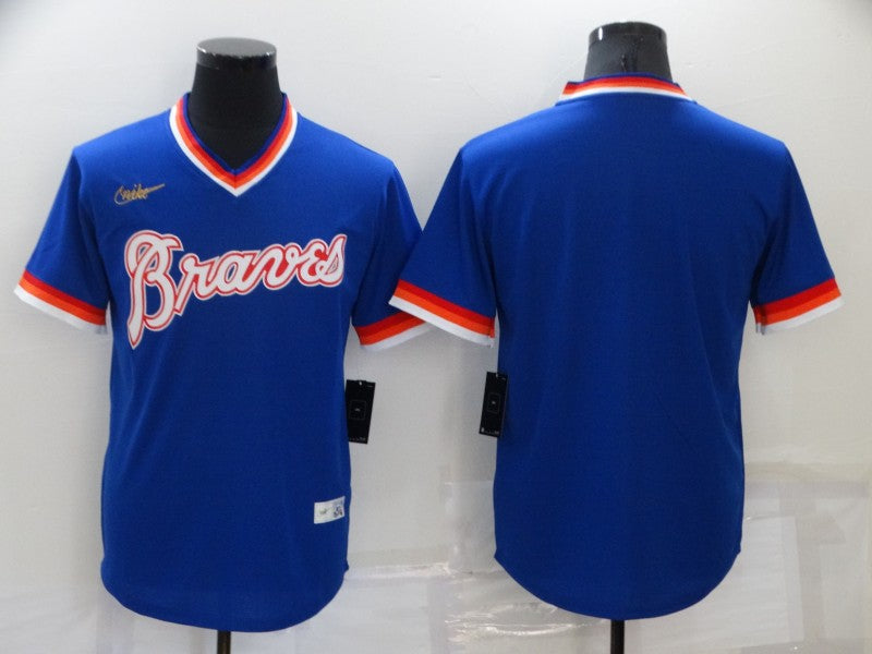 Men's Atlanta Braves Royal Cooperstown Collection Blank Jersey1 baseball jersey product view 1