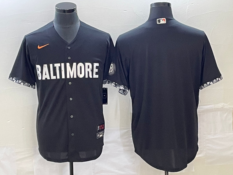 Men's Baltimore Orioles Black 2023 City Connect Replica Blank Jersey1 baseball jersey product view 1