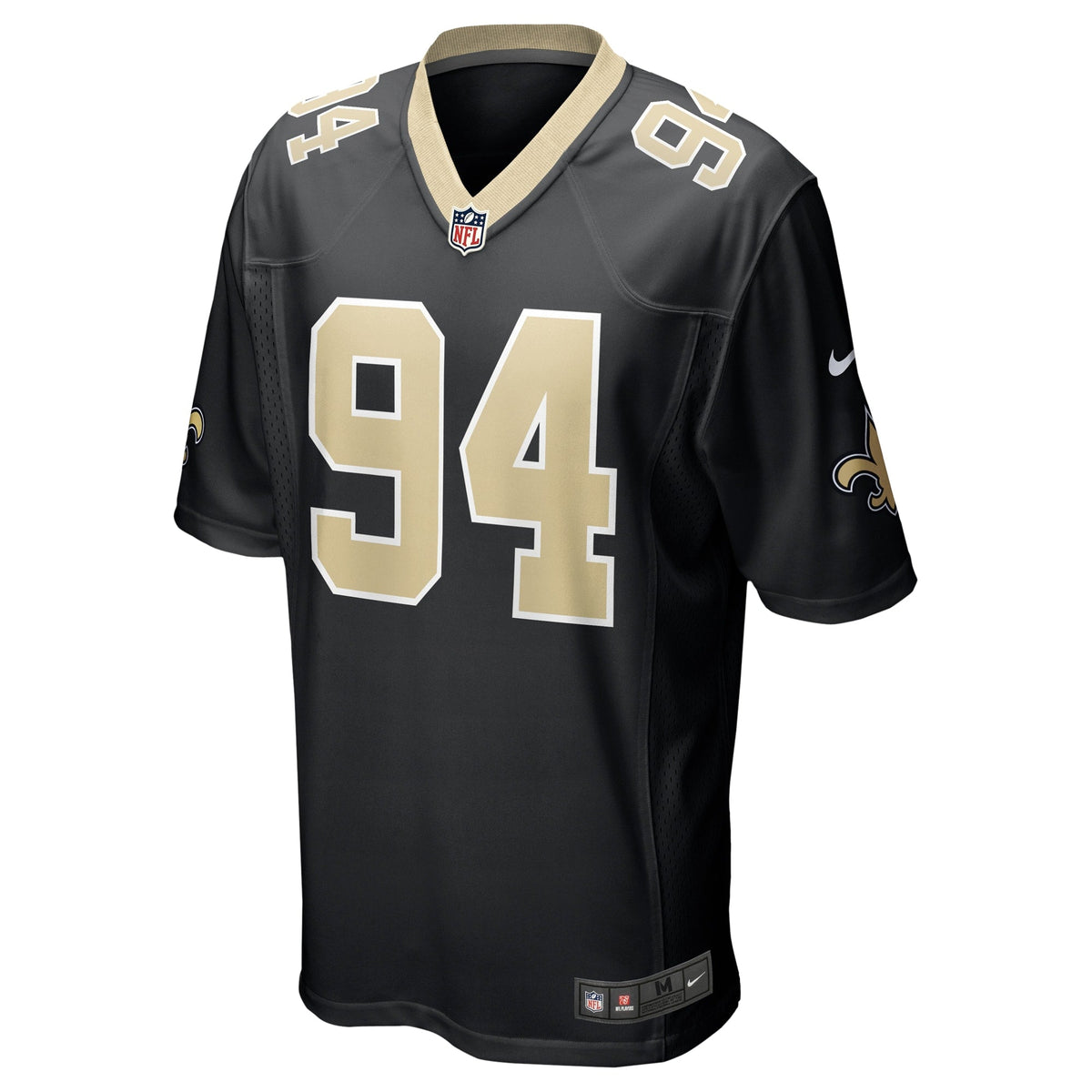 Cameron Jordan New Orleans Saints Nike Team Game Jersey - Black football jersey product view 2