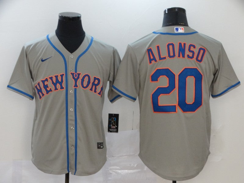 Men's New York Mets Pete Alonso #20 Gray Replica Baseball Jersey1 baseball jersey product view 1