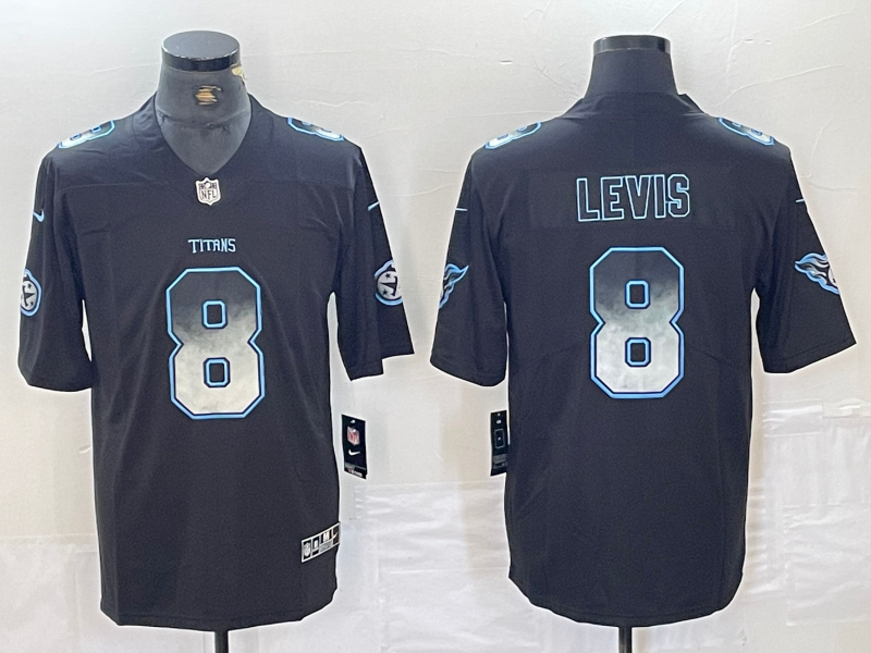 Men's Tennessee Titans Will Levis #8 Black Player Game Jersey1 football jersey product view 1