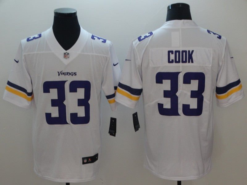 Men's Minnesota Vikings #33 Dalvin Cook Jersey1 White football jersey product view 1