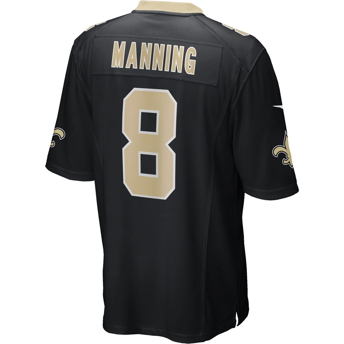 Archie Manning New Orleans Saints Nike Game Retired Jersey - Black football jersey product view 3