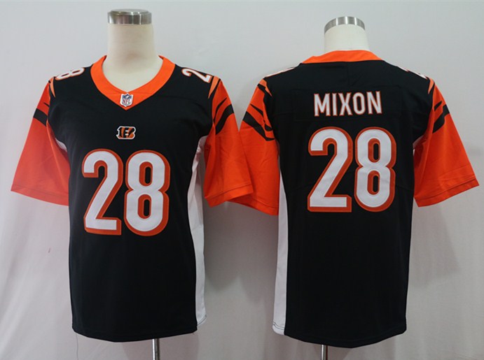 Men's Cincinnati Bengals Joe Mixon #28 Black Game Jersey2 football jersey product view 1