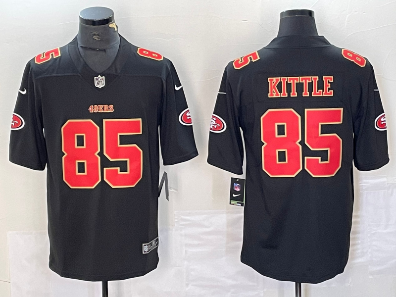 Men's San Francisco 49ers George Kittle #85 Black Fashion Game Jersey1 football jersey product view 1
