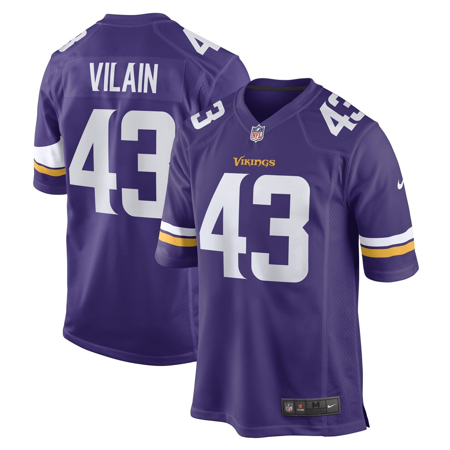 Luiji Vilain Minnesota Vikings Nike Game Jersey - Purple football jersey product view 1