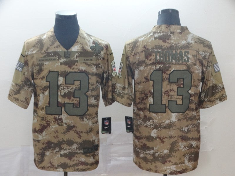 Men's New Orleans Saints Michael Thomas #13 Camouflage Game Jersey1 football jersey product view 1