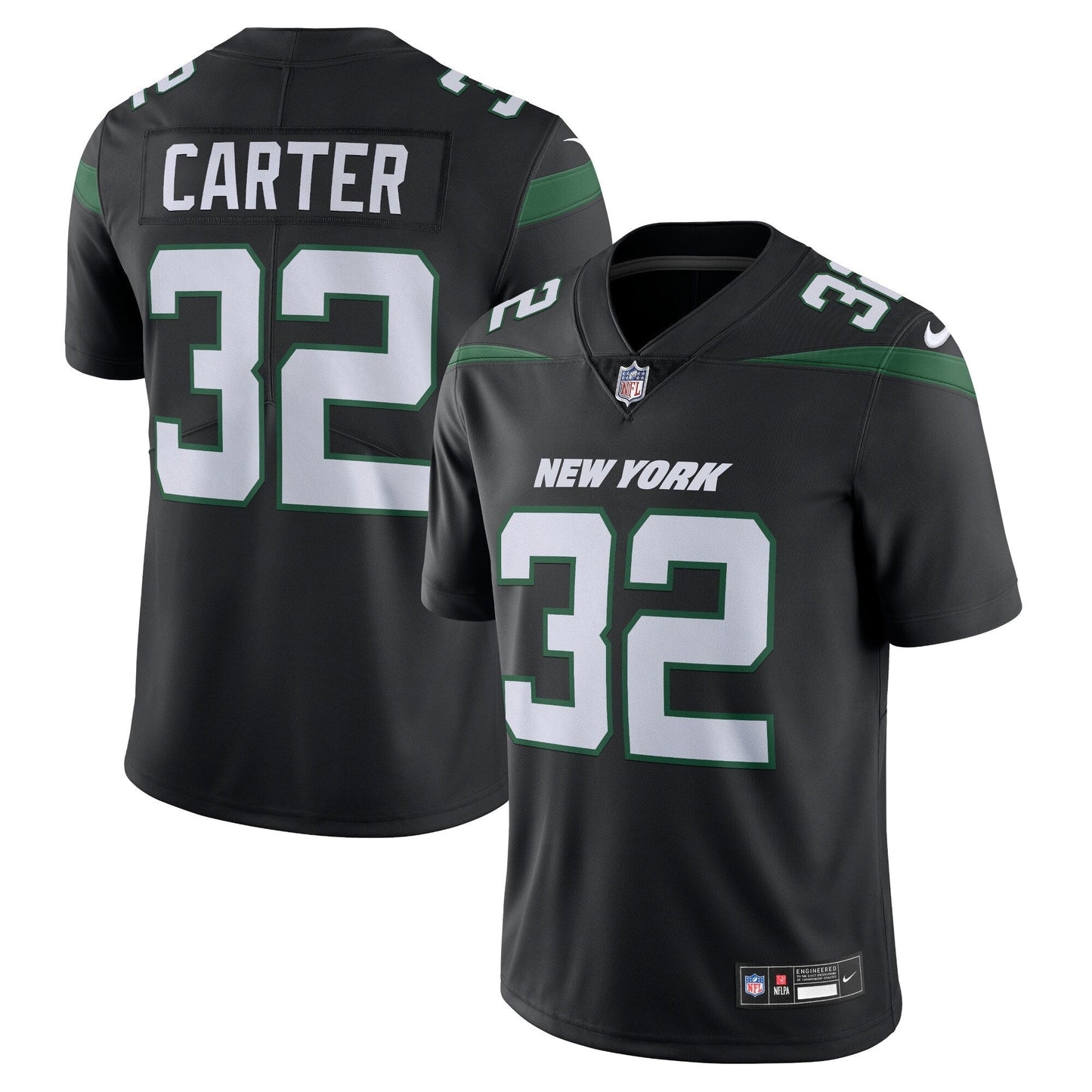 Michael Carter New York Jets Nike Vapor Untouchable Limited Jersey - Black football jersey product view 1